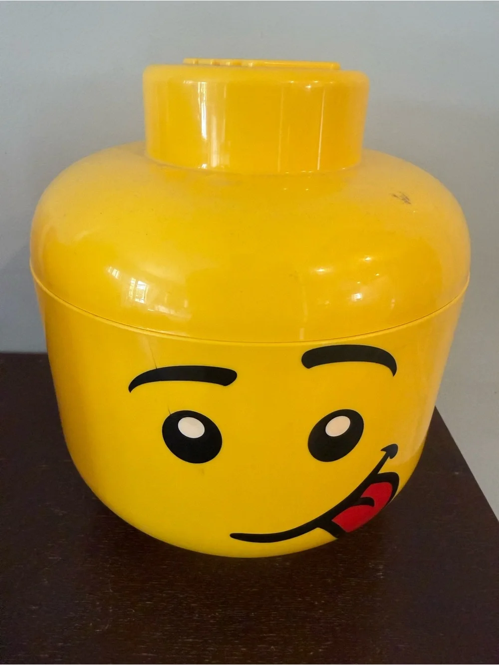 Large Lego Bright Yellow Playful Face Storage Head